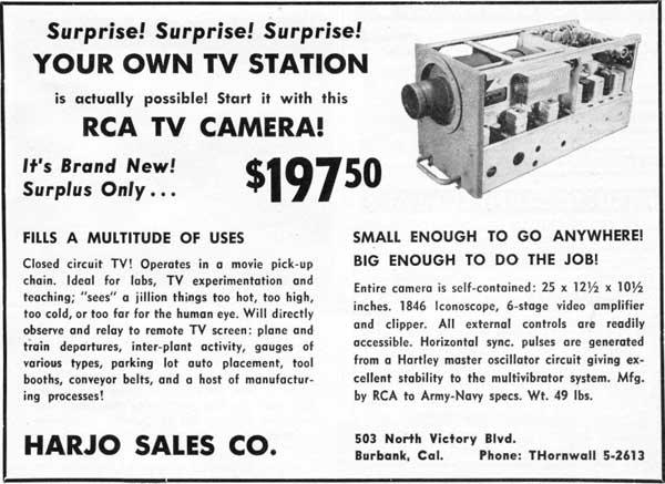 WWII TV camera sold as 50s surplus